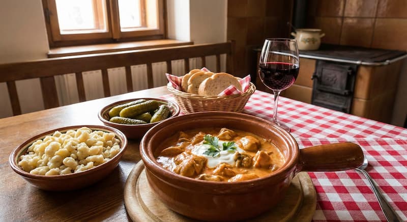 paprikás csirke (chicken paprikash)