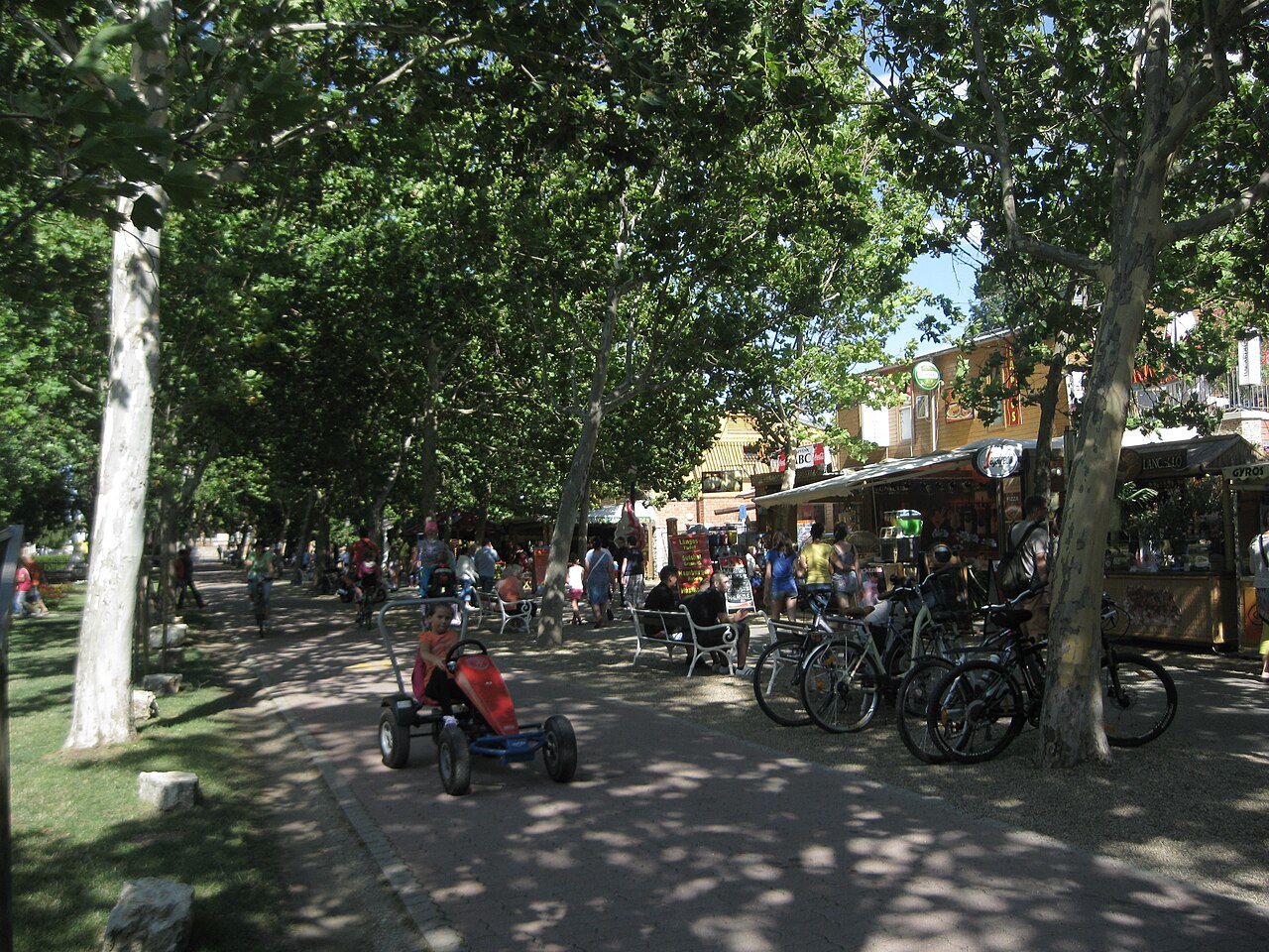 The Tagore promenade in Balatonfüred, a tree-lined lakeside walkway
