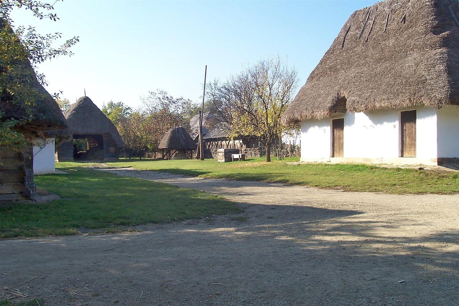 Traditional farmhouse building at the Skanzen open-air museum in Szentendre