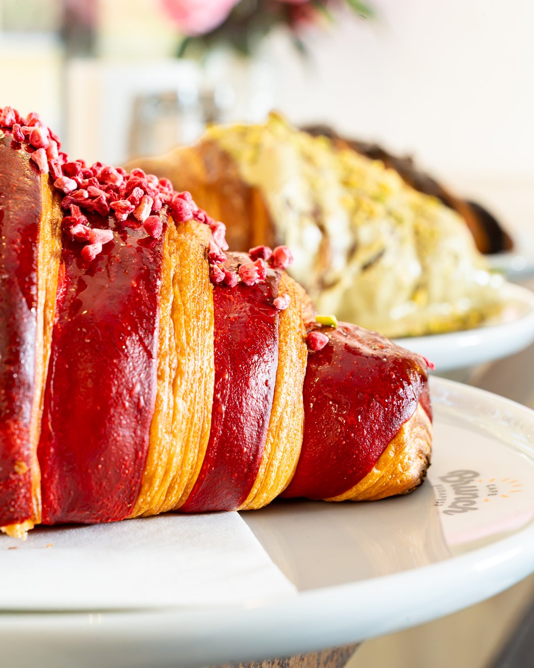 A red raspberry croissant at Cafe Bakery Budapest on Hajós utca