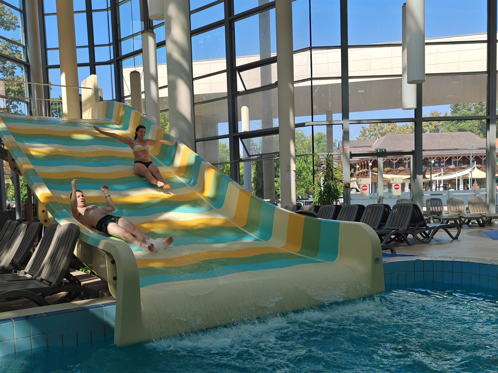 Indoor slides at AquaPalota in Gyulai Várfürdő