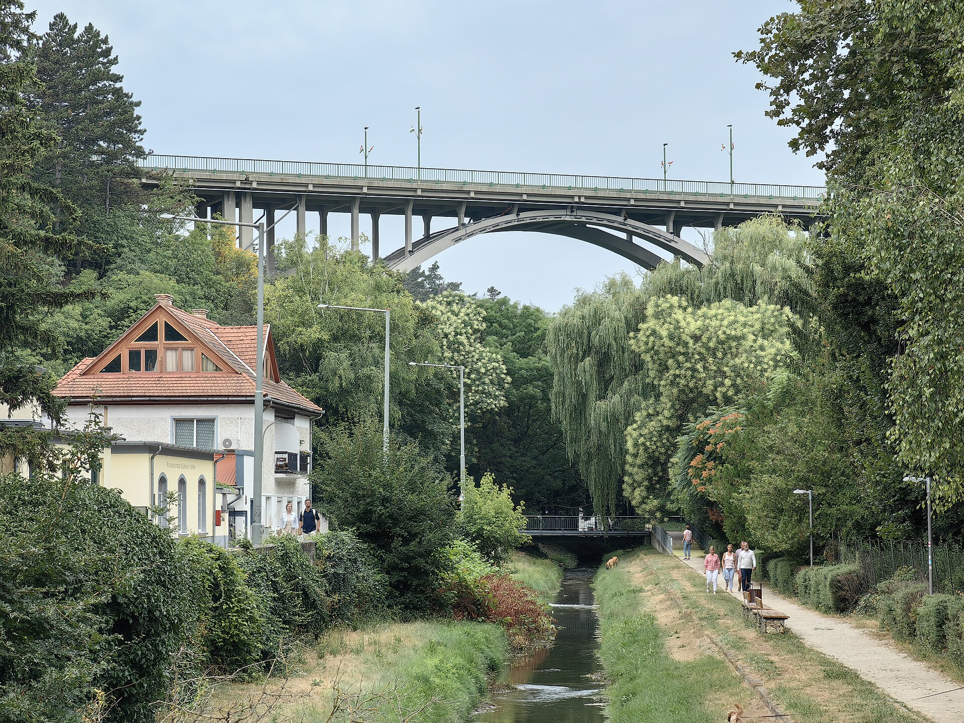 The St Stephen Viaduct arching high over the Séd valley in Veszprém
