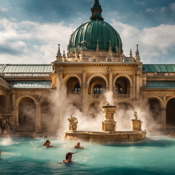 An image capturing the tranquil ambiance of Budapest's iconic thermal baths