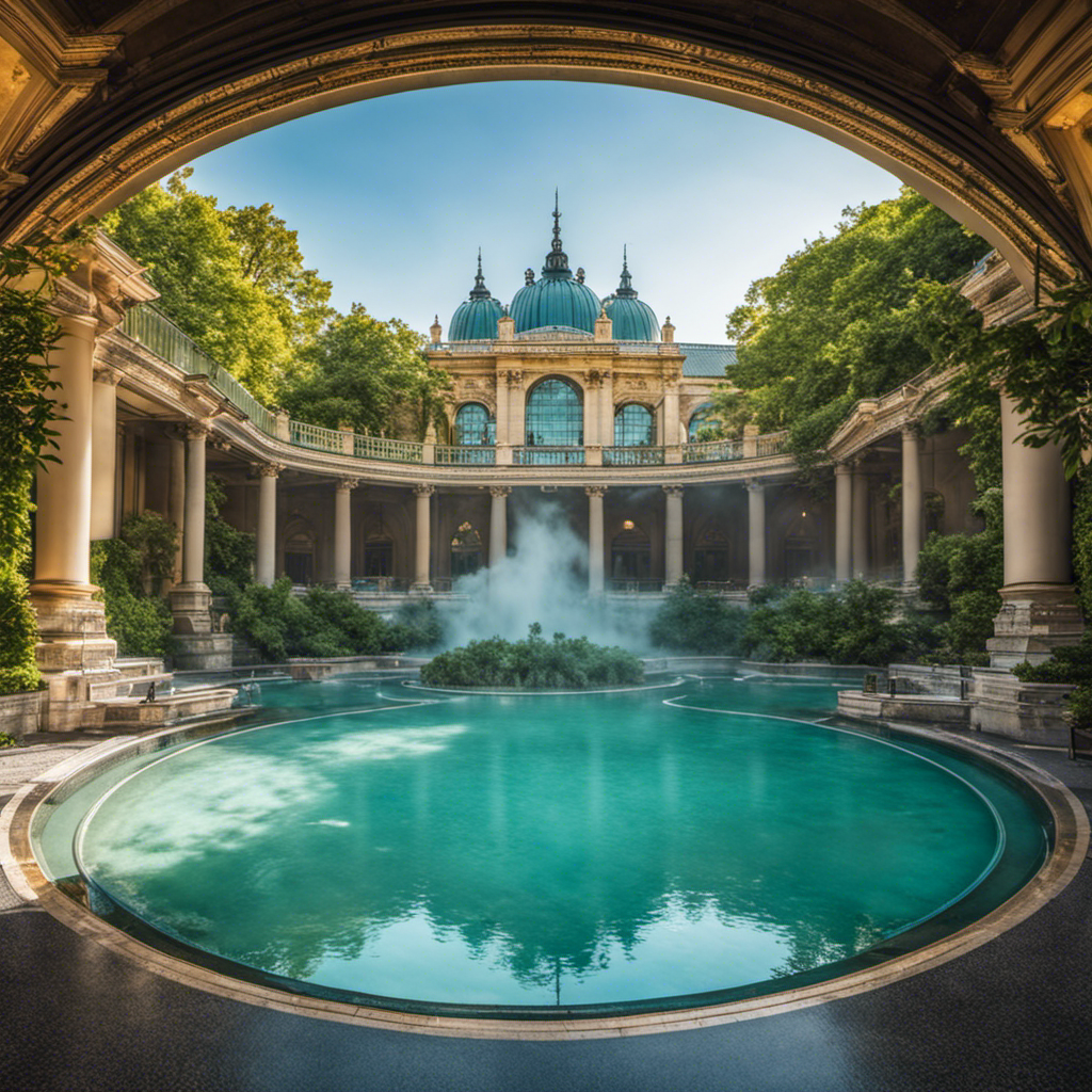 An image showcasing the tranquil ambiance of Budapest's thermal baths