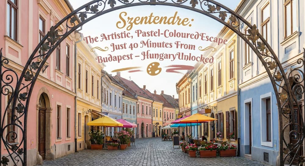 Colorful buildings in Szentendre main square