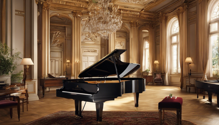 Ate Béla Bartók's former home with classic Hungarian architectural elements, a grand piano, musical notes floating in the air, and visitors enjoying an intimate concert in a serene, historical setting