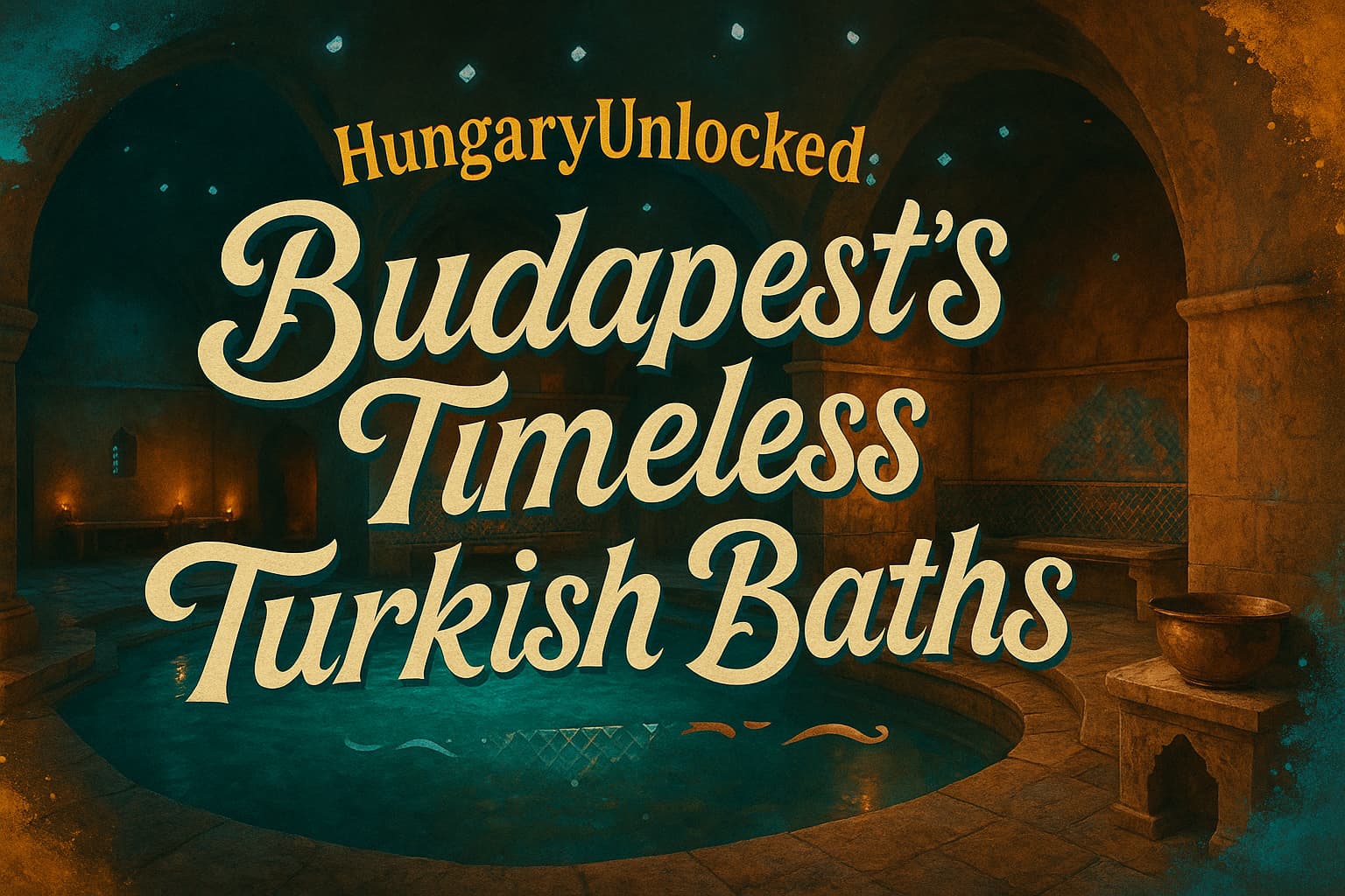 Authentic Turkish bath architecture with Ottoman dome and steam rising from thermal waters